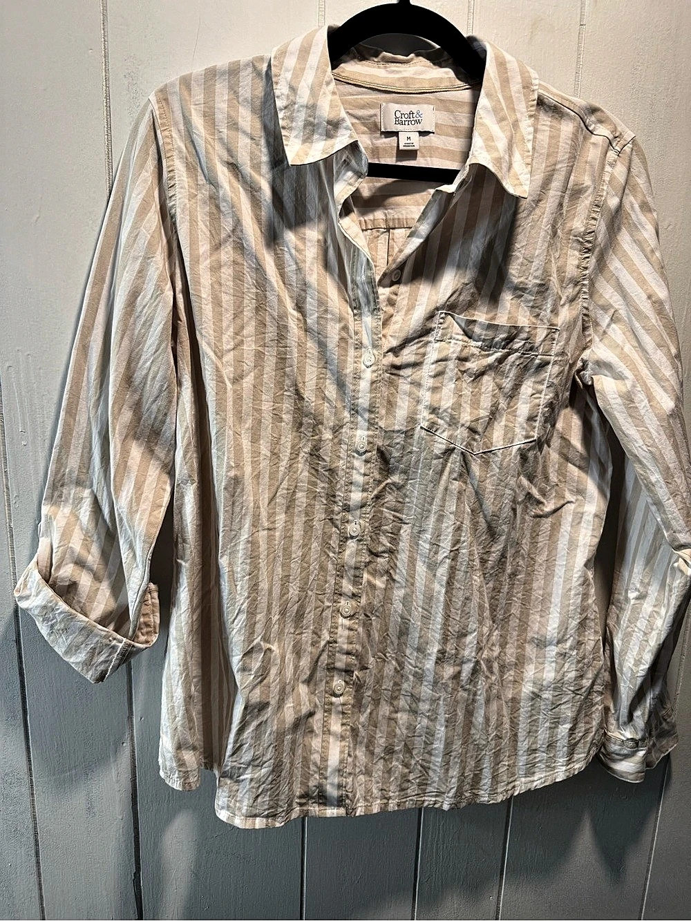 Croft & Barrow Striped Cotton Shirt Size Medium